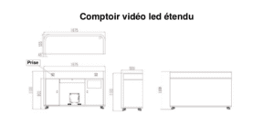 Comptoir accueil vidéo LED 3 Dimensions comptoir vidéo LED Grand format