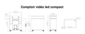 Comptoir accueil vidéo LED 4 Dimensions petit comptoir vidéo LED