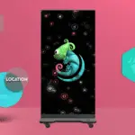 Totem LED pliable sur roulettes 1 TOTEM LED PLIABLE SUR ROULETTES