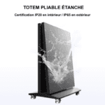 Totem LED pliable sur roulettes 2 Totem LED pliable sur roulettes plié