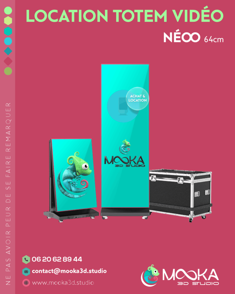 Location totem vidéo LED NEOO 64 cm à Toulouse – Mooka 3D Studio